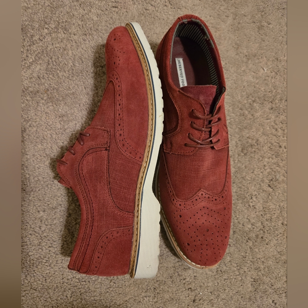 Reserved Footware Red Mens Loaders Shoes size 10 Suede
